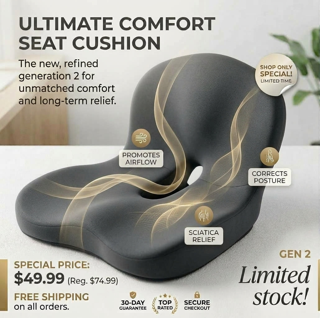 VeliaComfort™ Ergonomic Memory Foam Seat Cushion